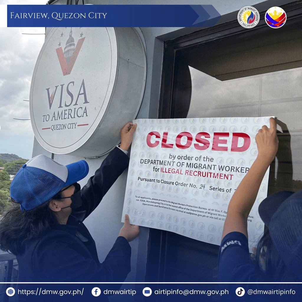 8 branches of Visa to America Manila Inc.shutdown for illegal recruitment of&nbsp;teachers