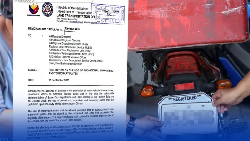LTO to ban use of temporary, improvised plates starting November&nbsp;1
