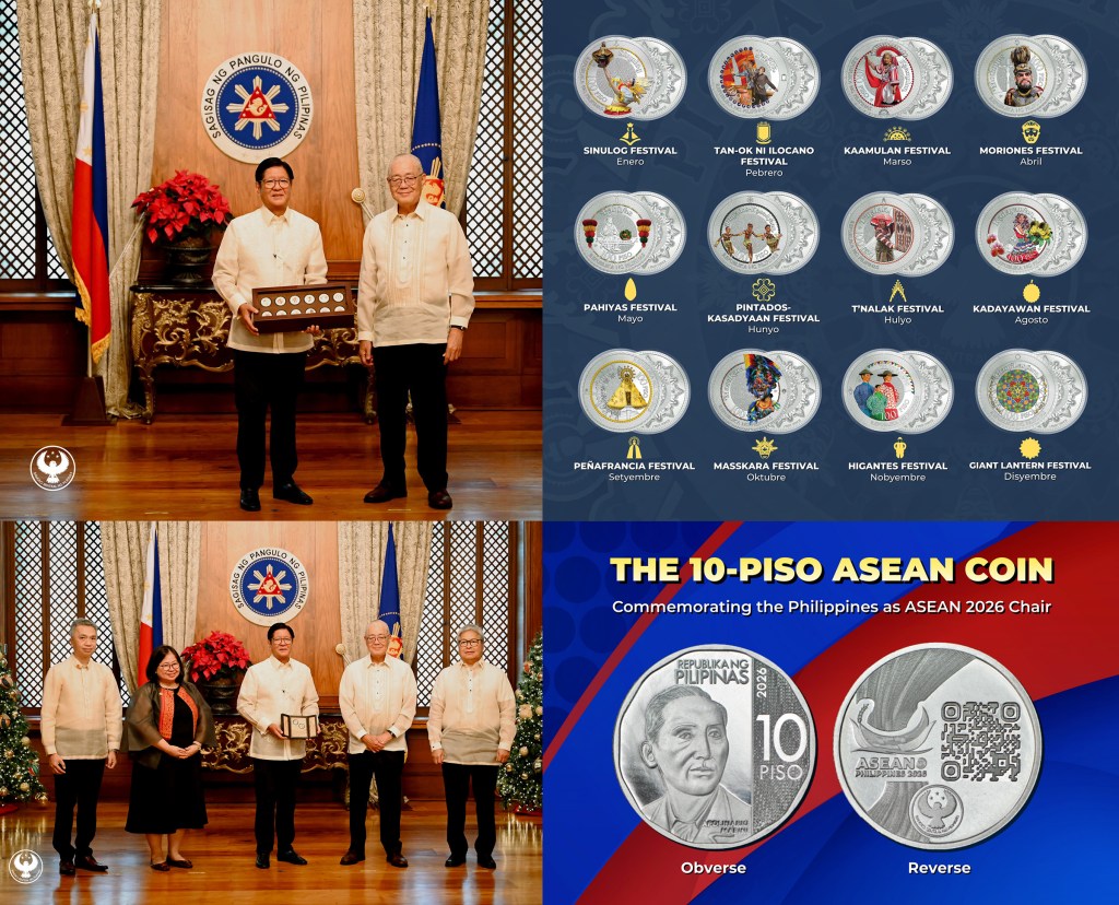 BSP presents commemorative Philippine festival, ASEAN coins to President&nbsp;Marcos