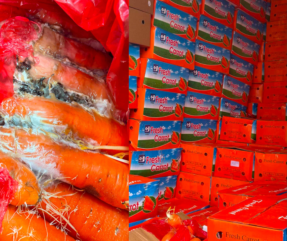 Smuggled carrots worth over P7-M seized in Port of Manila joint&nbsp;inspection